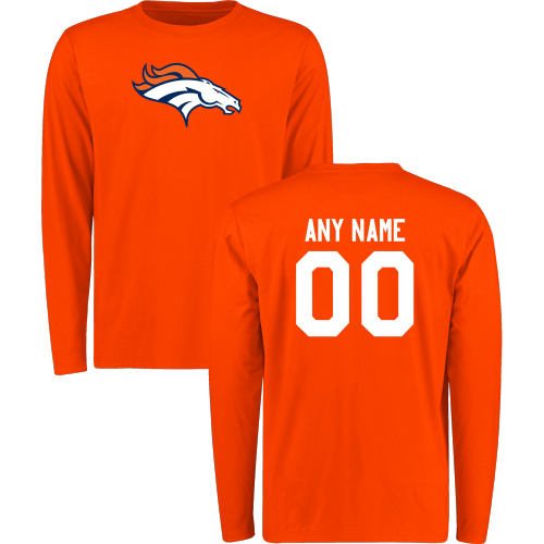 Men Denver Broncos Design-Your-Own Long Sleeve Custom NFL T-Shirt